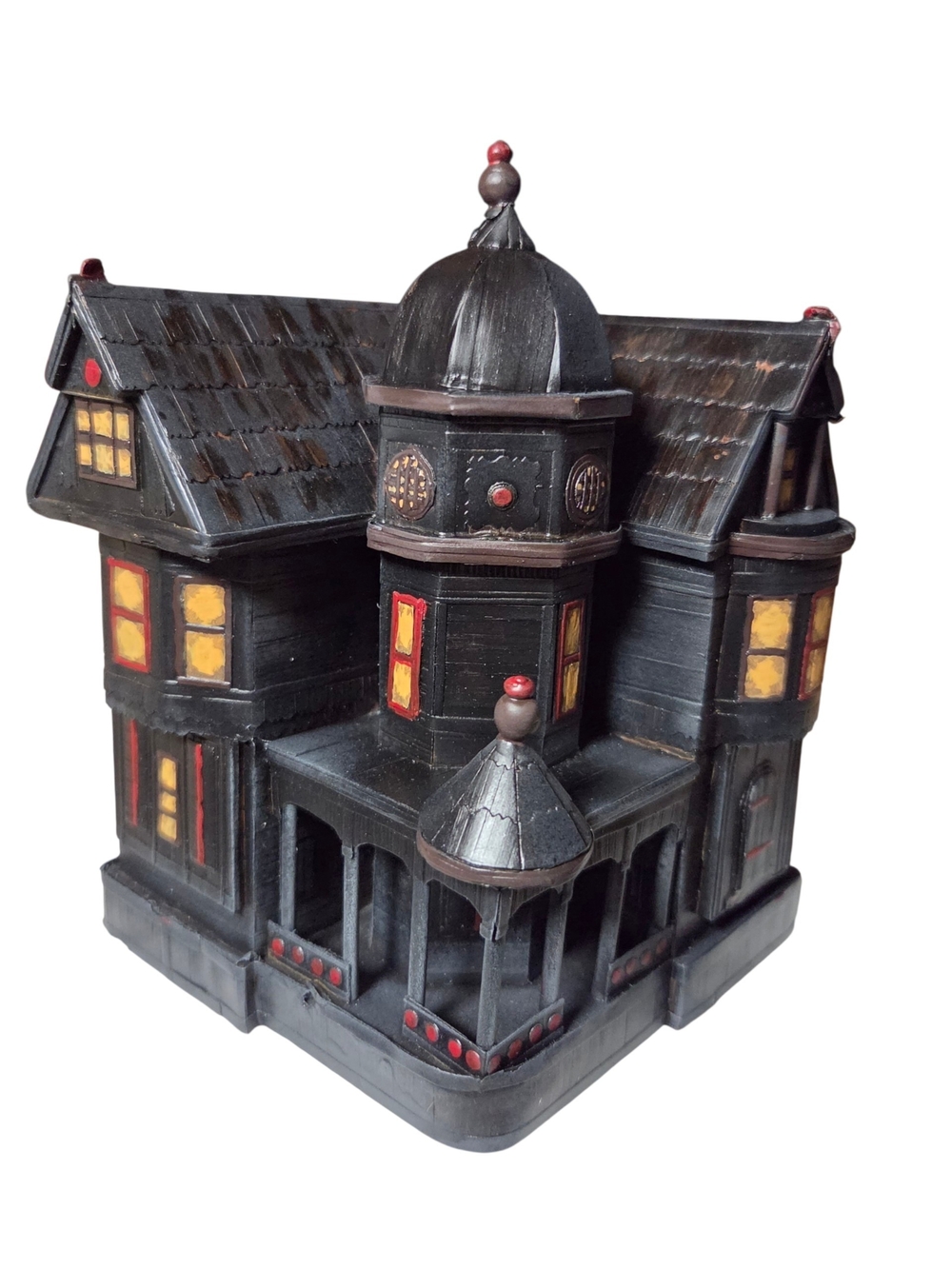 Victorian Gothic OOAK Haunted House Keepsake Storage Box Hand-painted Halloween